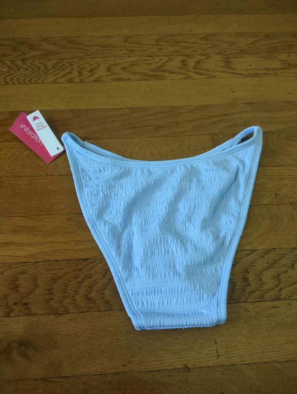 NWT light blue ruched strappy cheeky bikini bottoms from xhilaration small